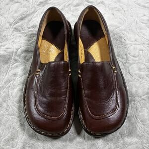 Born Loafers Womens 7 Brown Leather Slip On Flats Academia Fall Business Comfort